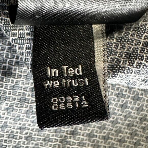 Ted Baker Endurance Mens Shirt 17, 32/33 Gray Blue Flip Cuff Button Up Geometric - Picture 13 of 15